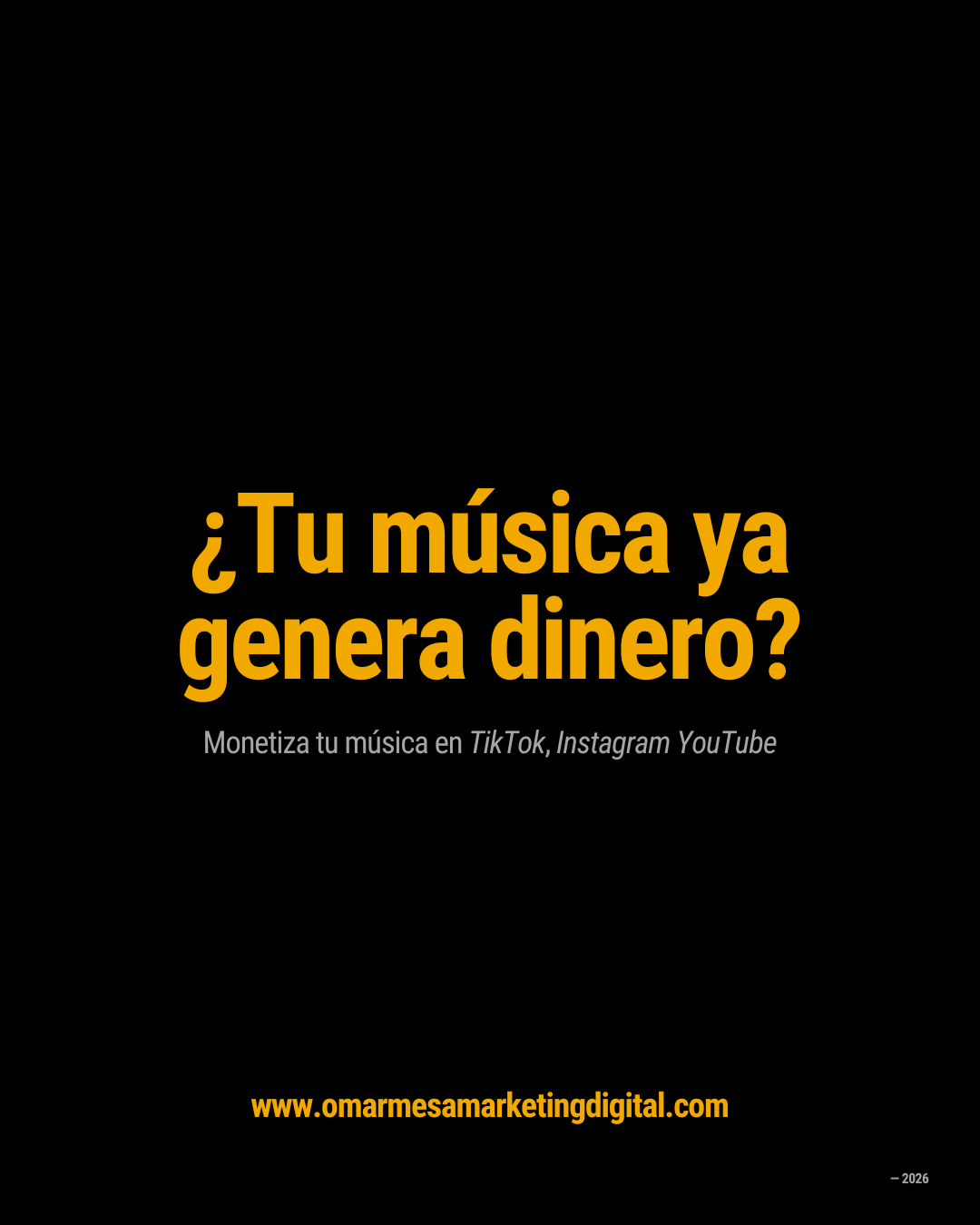 Minimalist Music Monetization Post - Black Background